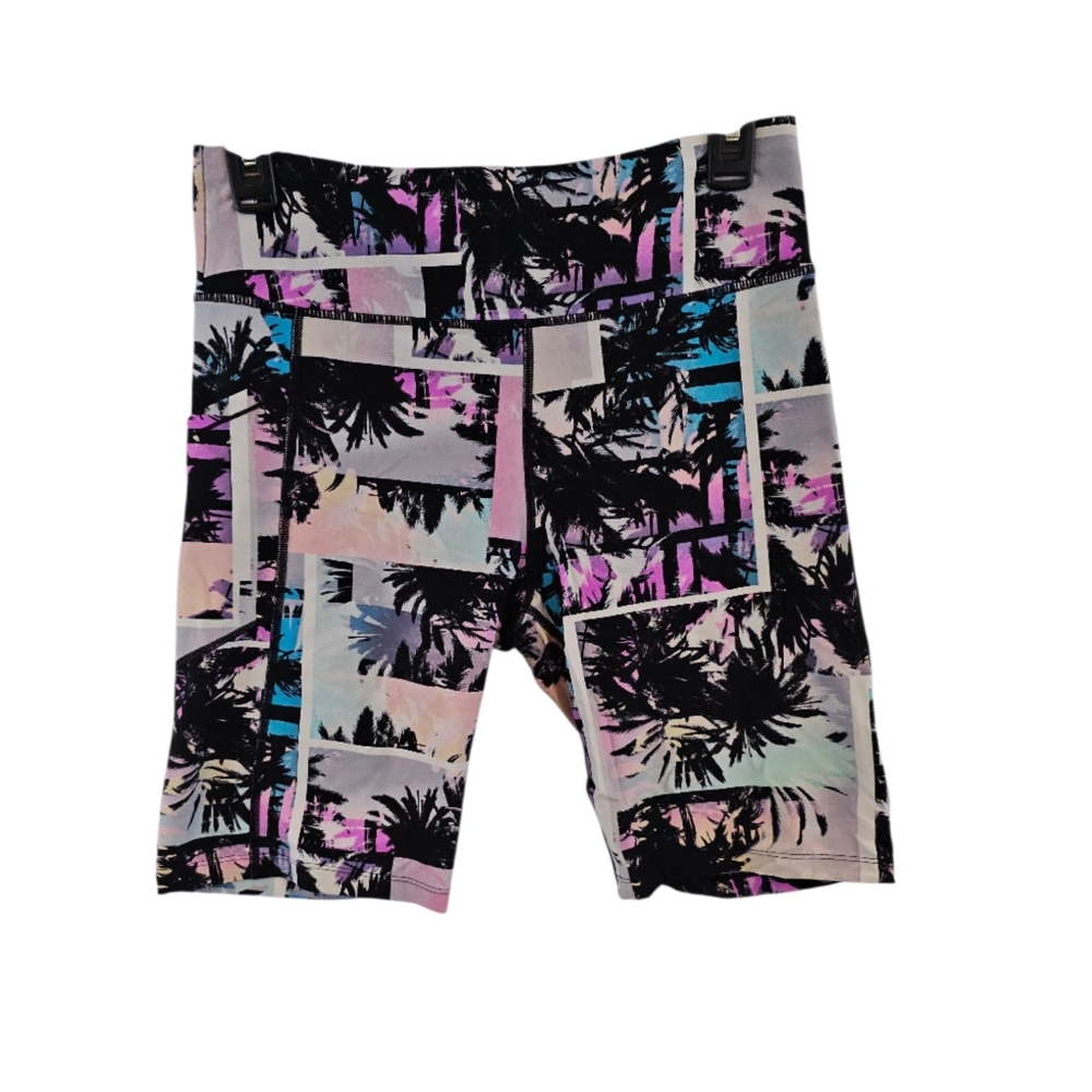 3/$25 Calvin Klein Size L Colorful Palm Tree Print Biker Shorts